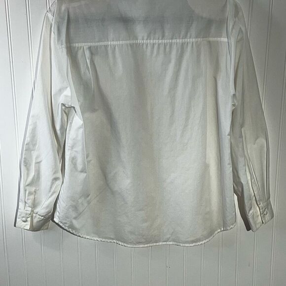 VTG Laura & Jayne Collar Button Down Blouse Women 14 White Prairie Victorian - Picture 11 of 11